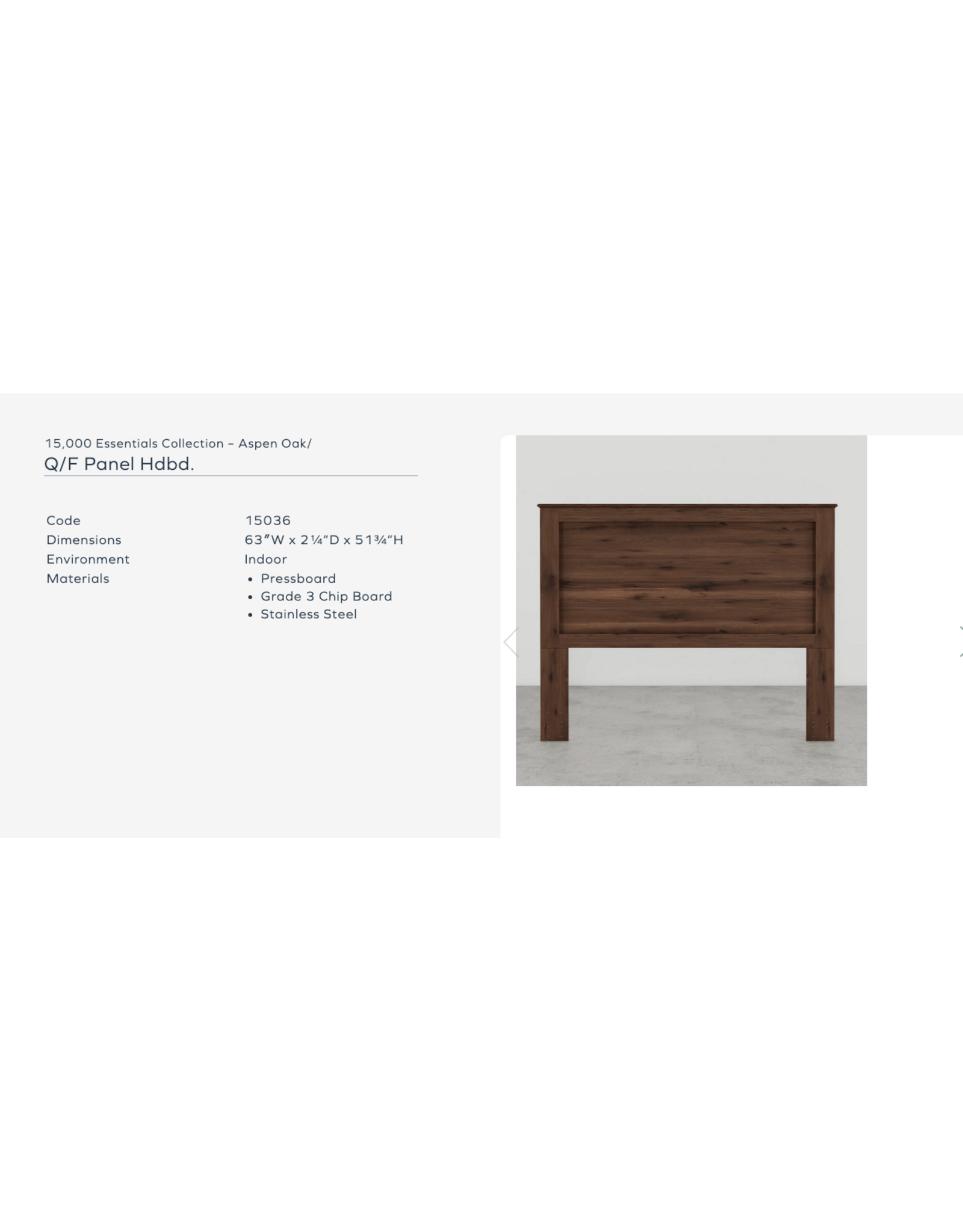 15036 Cherry F/Q Headboard