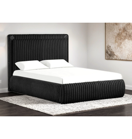 Diana Black Platform Bed - Queen