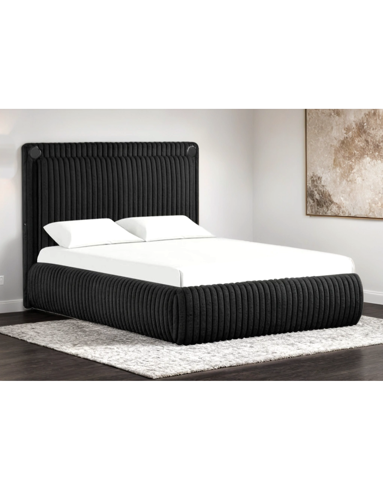 Diana Black Platform Bed - King