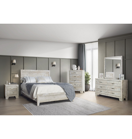 HH3620 Cream King Bed-Dresser-Mirror-Chest-Ns