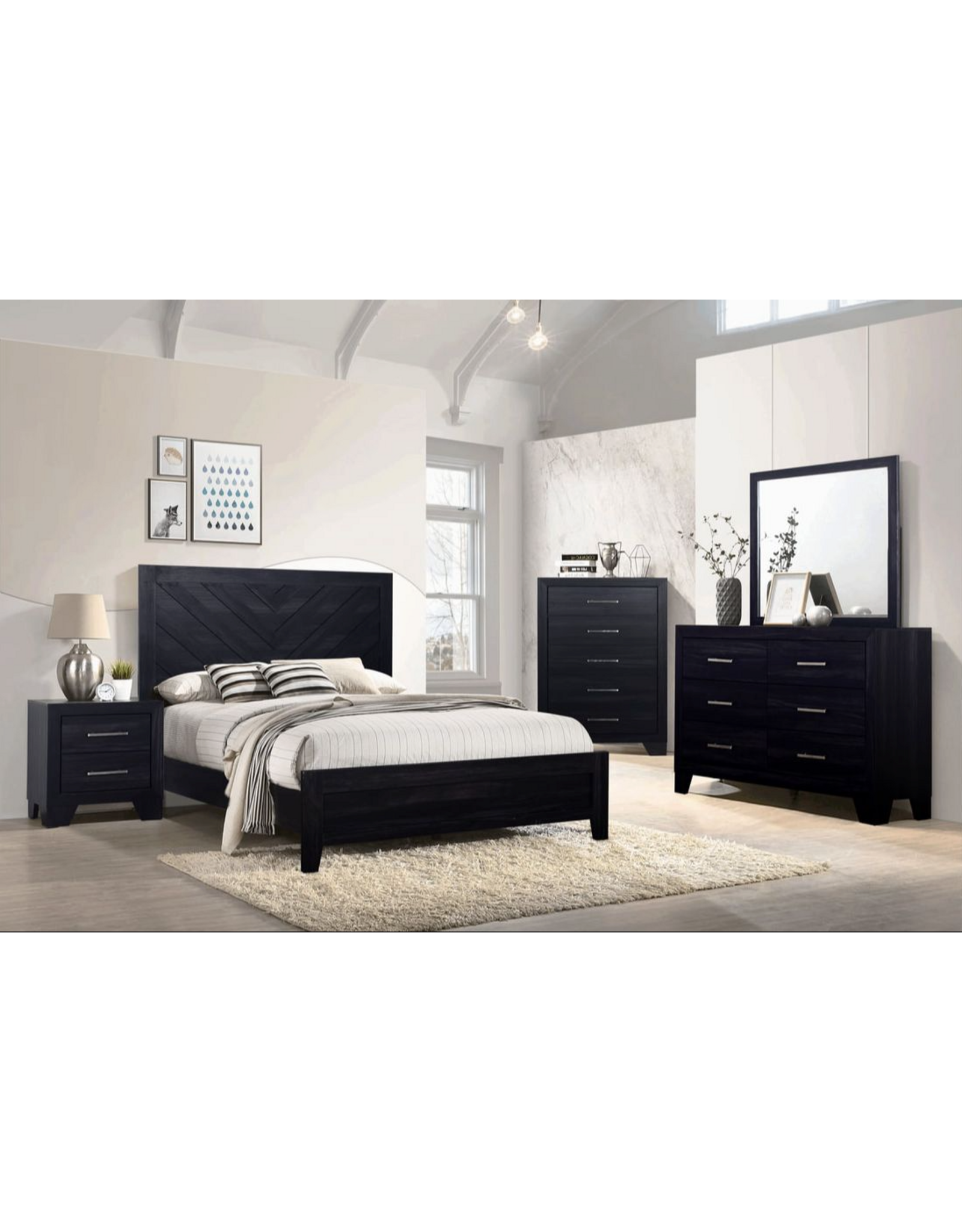 HH3500 King Bed-Dresser-Mirror-Chest-Ns BLACK
