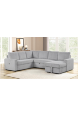 Tulia Grey 3pc Sleeper Sectional w/USB, Storage