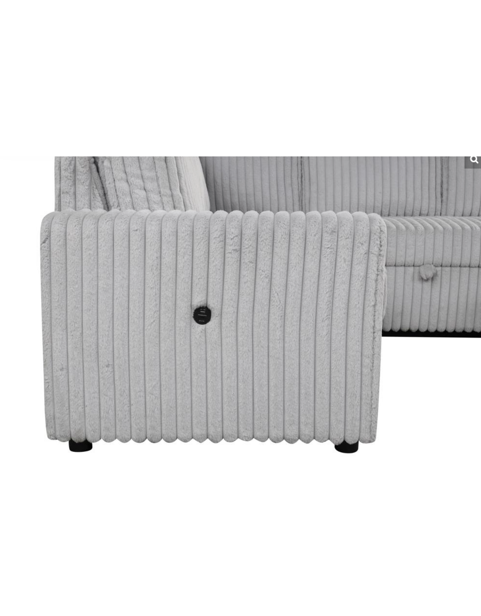 Tulia Grey 3pc Sleeper Sectional w/USB, Storage