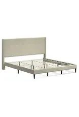 MCM Wingback Queen Bed (Beige)