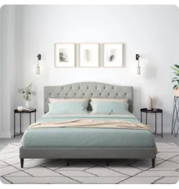 Oros Queen Bed (Stone)