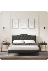 Oros Queen Bed (Charcoal)