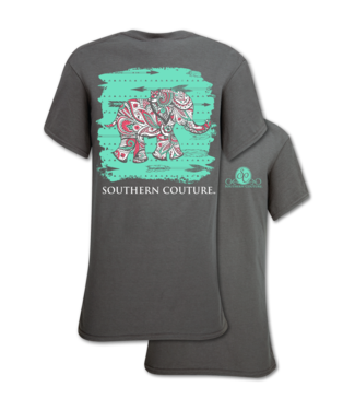 Southern Couture Elephant Gray SS Tee