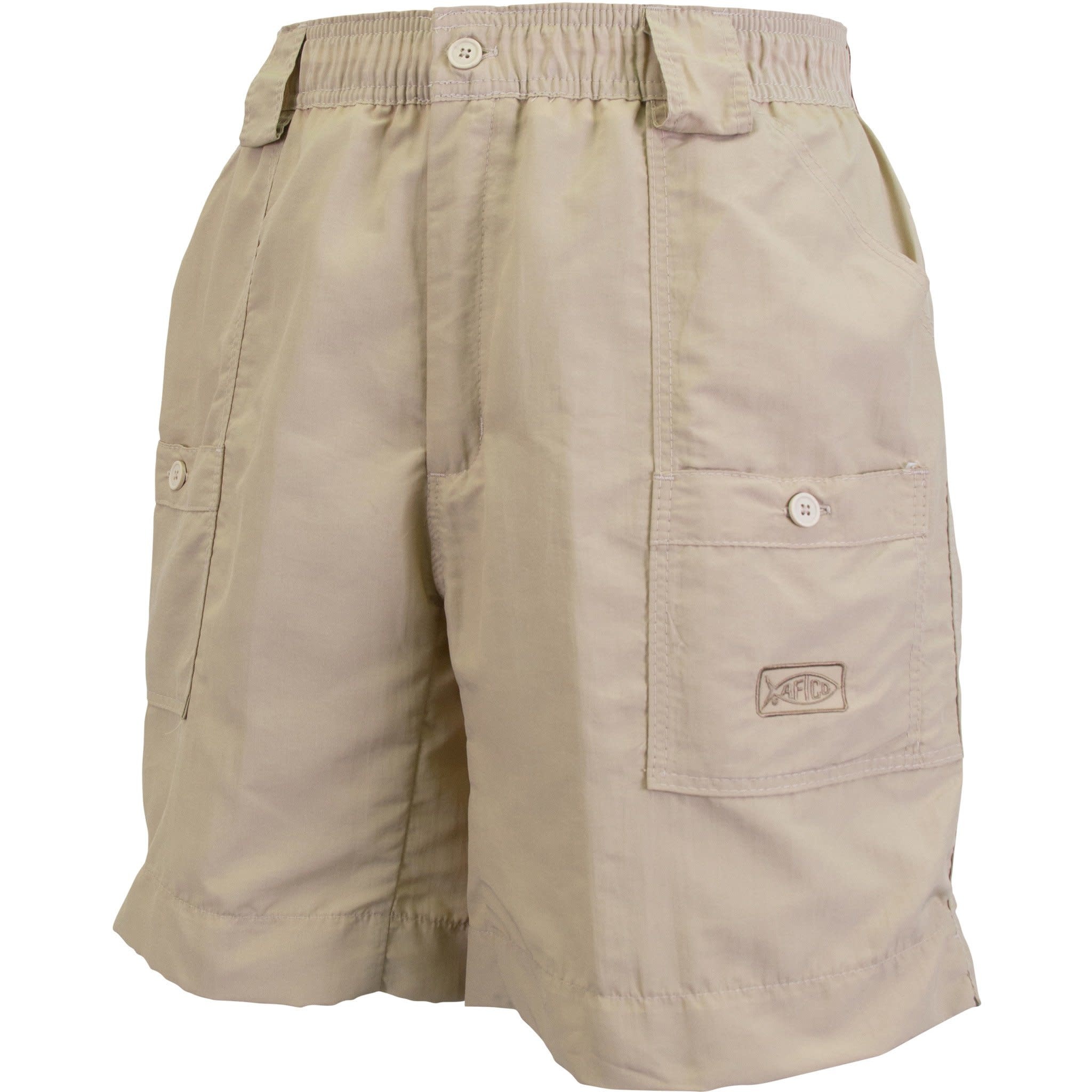 Aftco Original Fishing Shorts Long (Khaki) - Rock Outdoors
