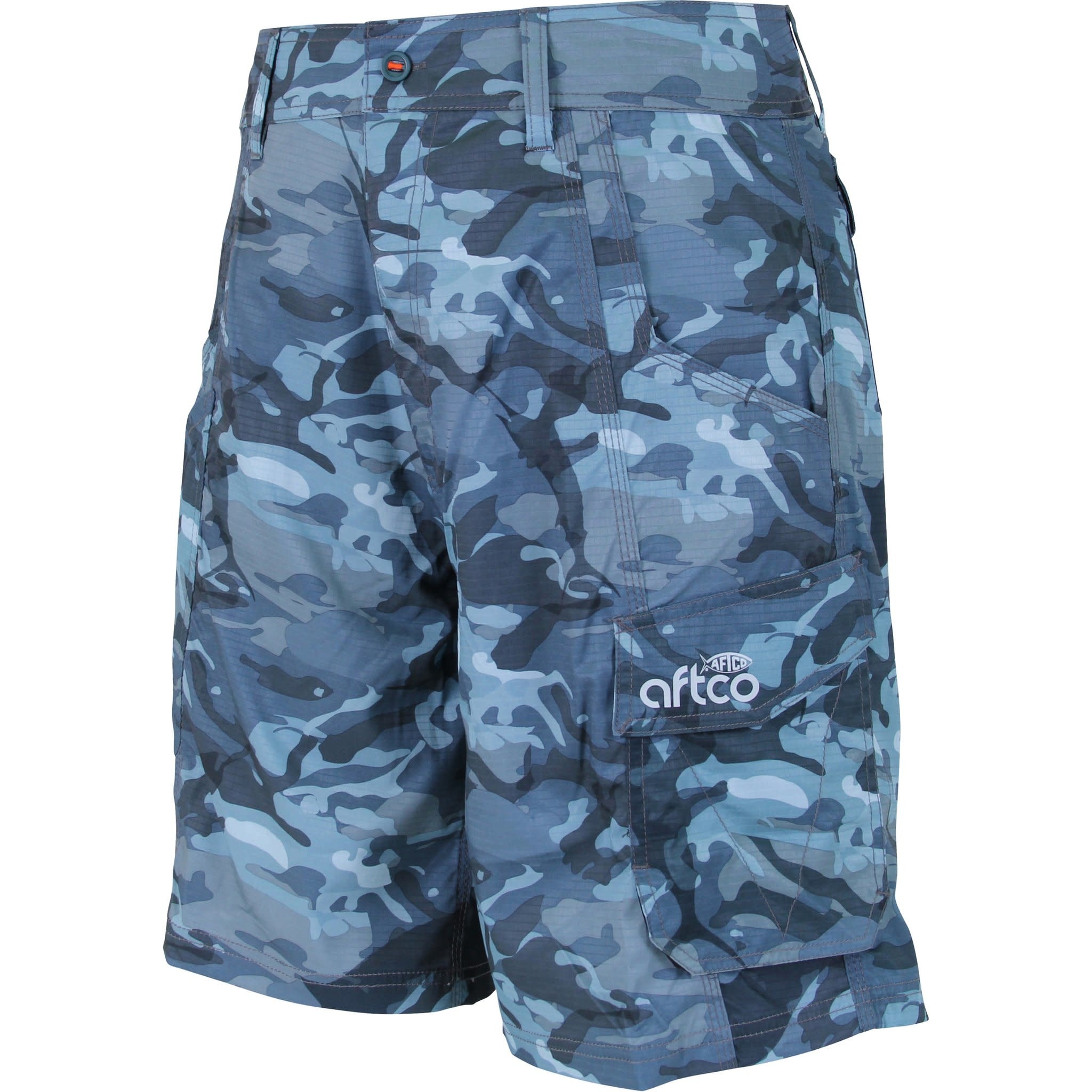 Aftco Tactical Fishing Shorts Blue Camo Rock Outdoors