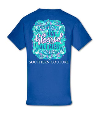 Southern Couture Southern Couture Classic Blessed Hot Mess SS Tee Royal