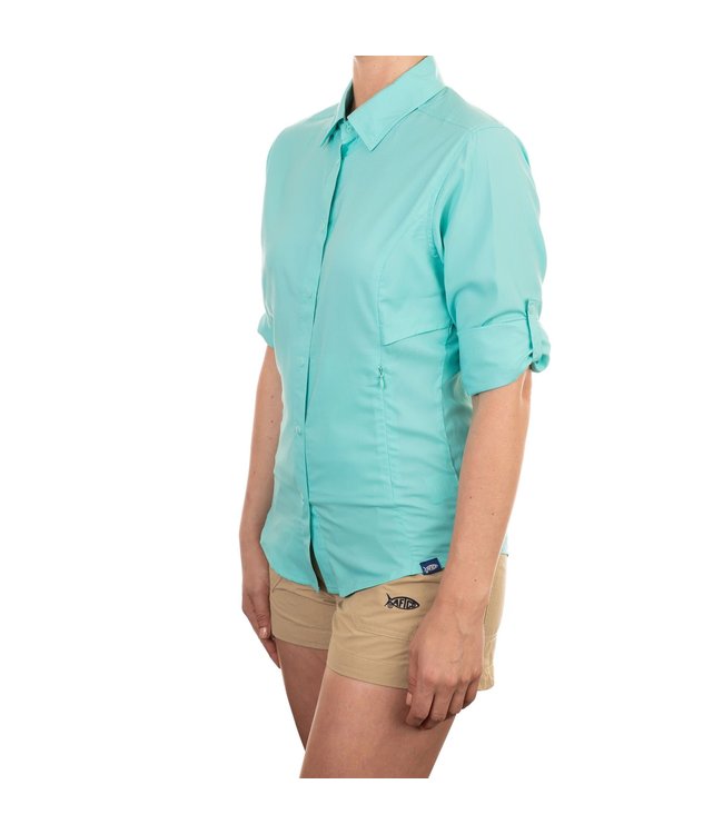 Aftco Women's Wrangle LS Shirt Mint - Rock Outdoors