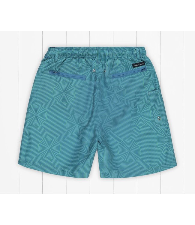 Southern Marsh YTH Dockside Swim Trunk Circle Maze Slate & Mint