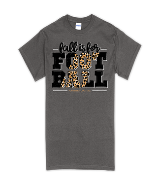 Southern Couture Southern Couture Soft Fall is For Football SS Tee Charcoal