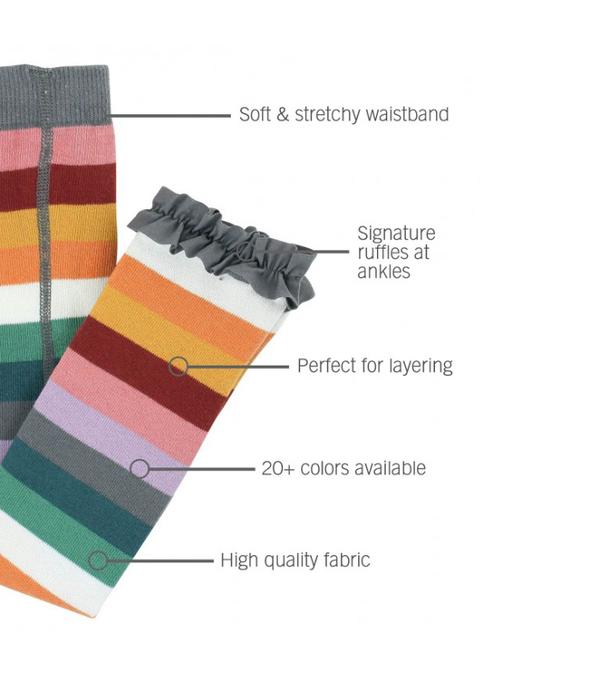 Rufflebutts Rainbow Stripe Footless Ruffle Tights
