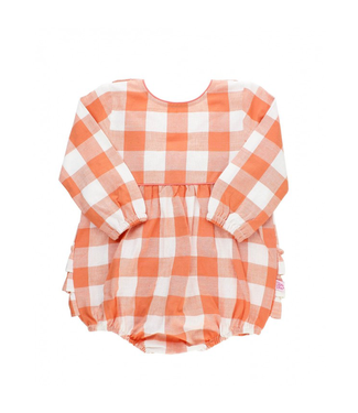 Rufflebutts Rufflebutts V-Back Bubble Romper Cider Plaid