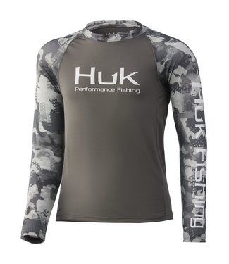 Huk Huk YTH Refraction Double Header LS Performance Shirt Storm (039)