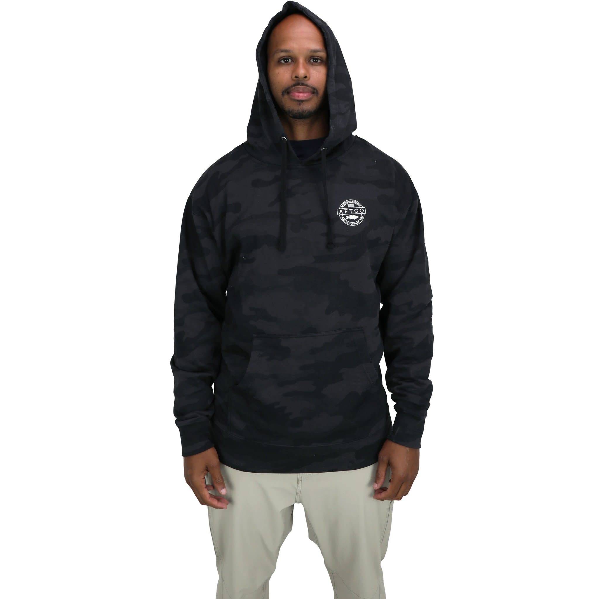 Aftco Bass Patch Hoodie Black Camo - Rock Outdoors