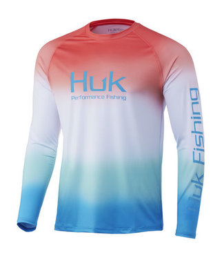 Huk Huk Flare Fade Pursuit LS Performance Shirt