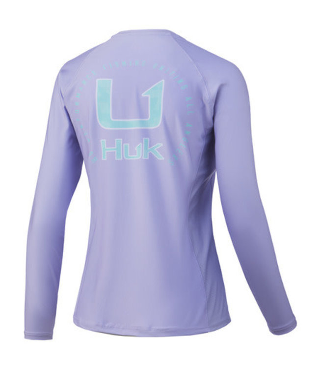 Huk W Circle Camo Pursuit LS Performance Shirt Lavender (531