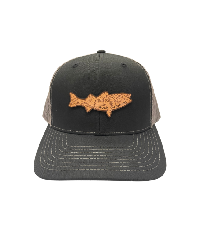 Rock Outdoors Leather Bass Patch Trucker Hat  Recycled Fabric