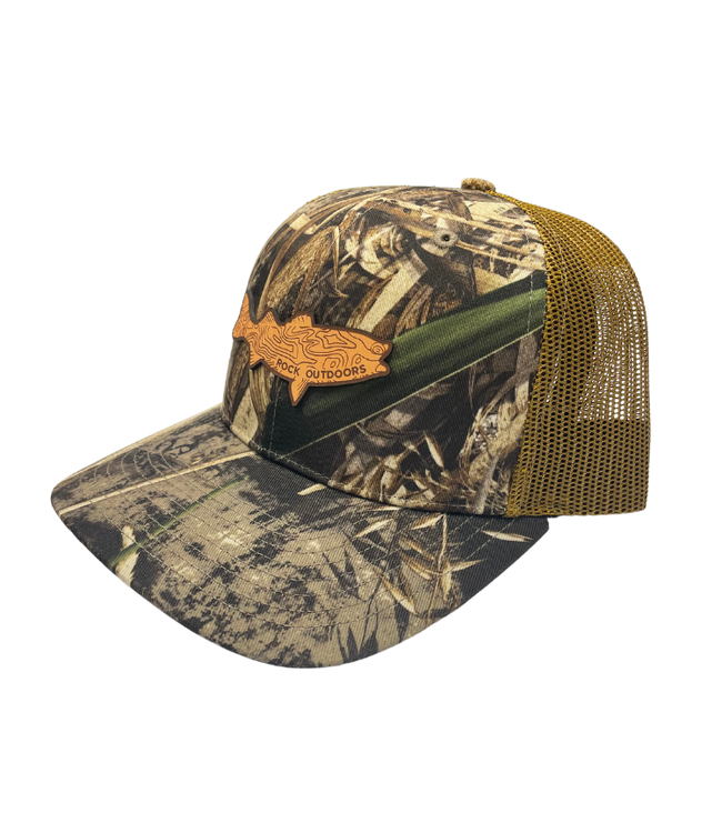 Rock Outdoors Leather Bass Patch Trucker Hat