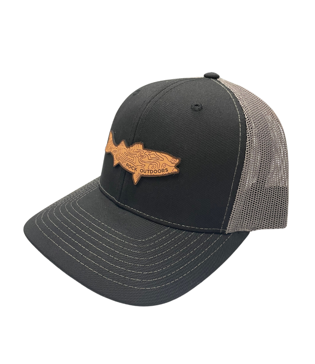 Rock Outdoors Leather Bass Patch Trucker Hat  Recycled Fabric