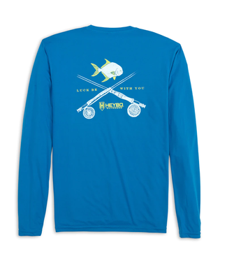 HEYBO Heybo Reef LS Performance Tee Permit On Fly Royal