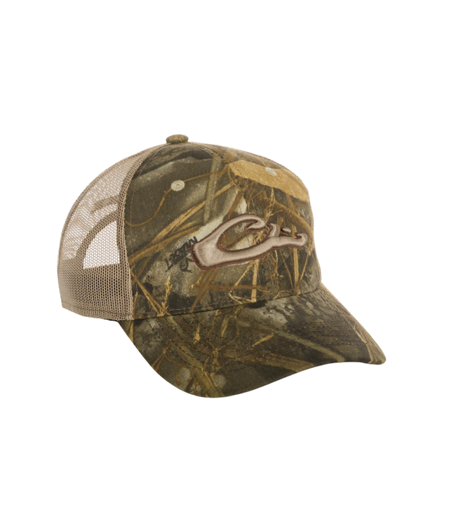 Drake 6 Panel Camo Mesh Back Cap