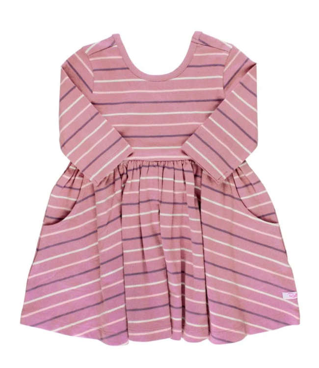 Rufflebutts Wisteria Mauve Stripe Twirl Dress