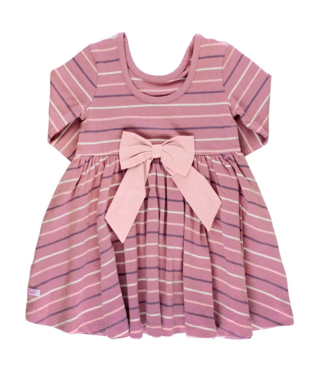 Rufflebutts Wisteria Mauve Stripe Twirl Dress