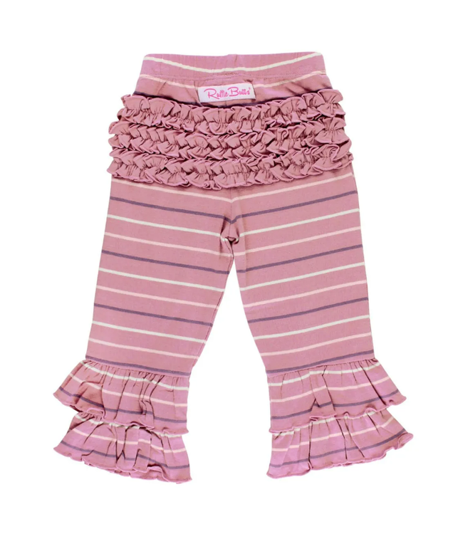 Rufflebutts Wisteria Mauve Stripe Ruffle Pants