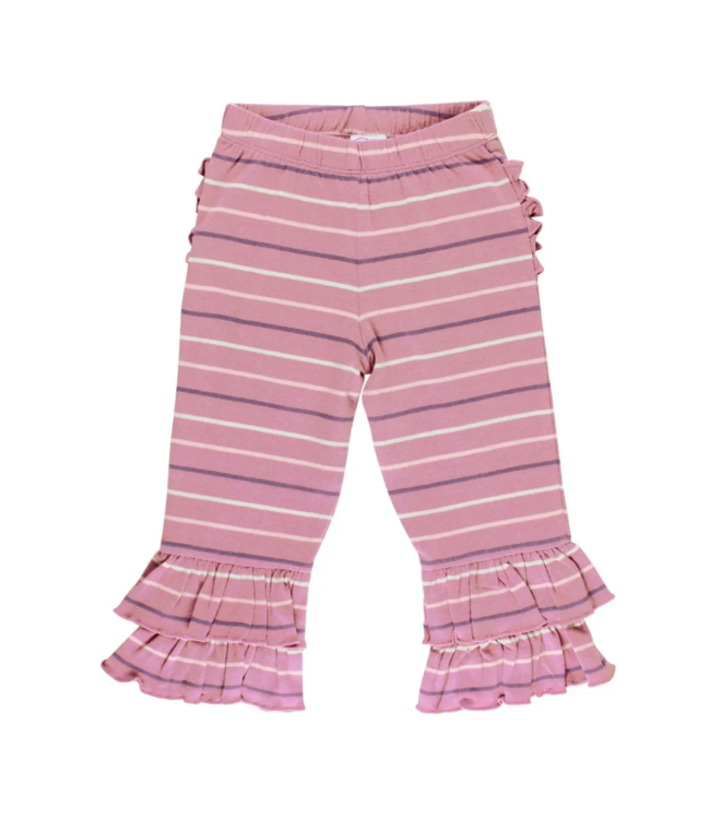 Rufflebutts Wisteria Mauve Stripe Ruffle Pants