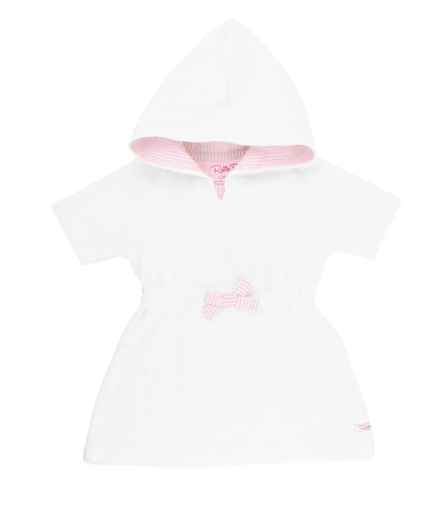 Rufflebutts White w/ Pink Seersucker Terry Cover-Up