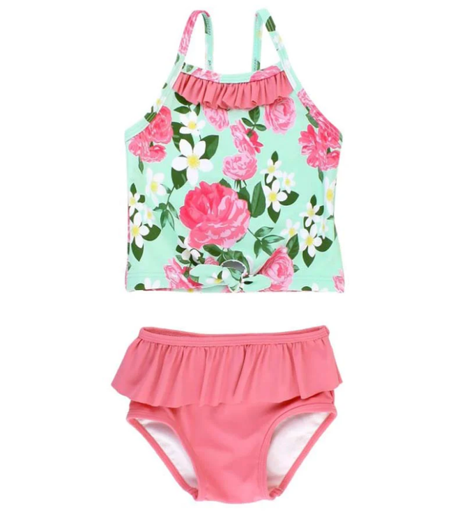 Rufflebutts Rufflebutts Rosy Sweetheart Ruffle Tie Tankini