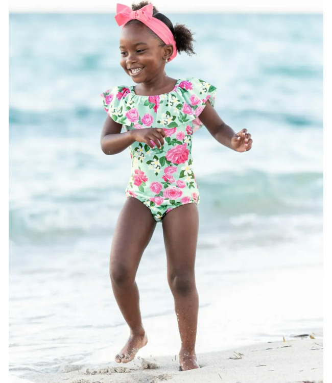 Rufflebutts Rosy Sweetheart Ruffle One Piece