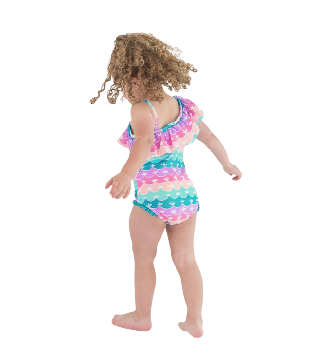Rufflebutts Mermaid One Shoulder Ruffle One Piece