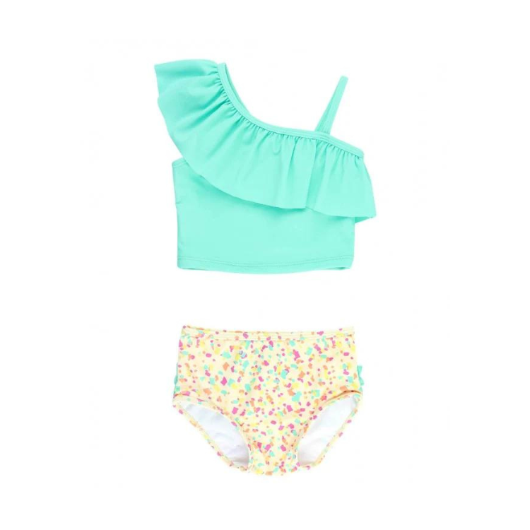 Confetti Beach Island Blue Ruffle Tankini Confetti Beach Island Blue Ruffle Tankini