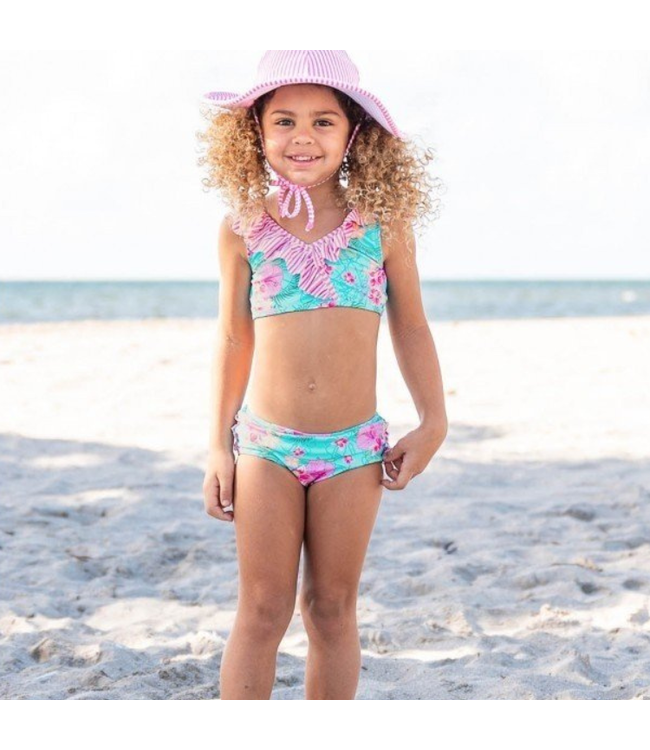 Rufflebutts Orchid Oasis Seersucker Ruffle Bikini