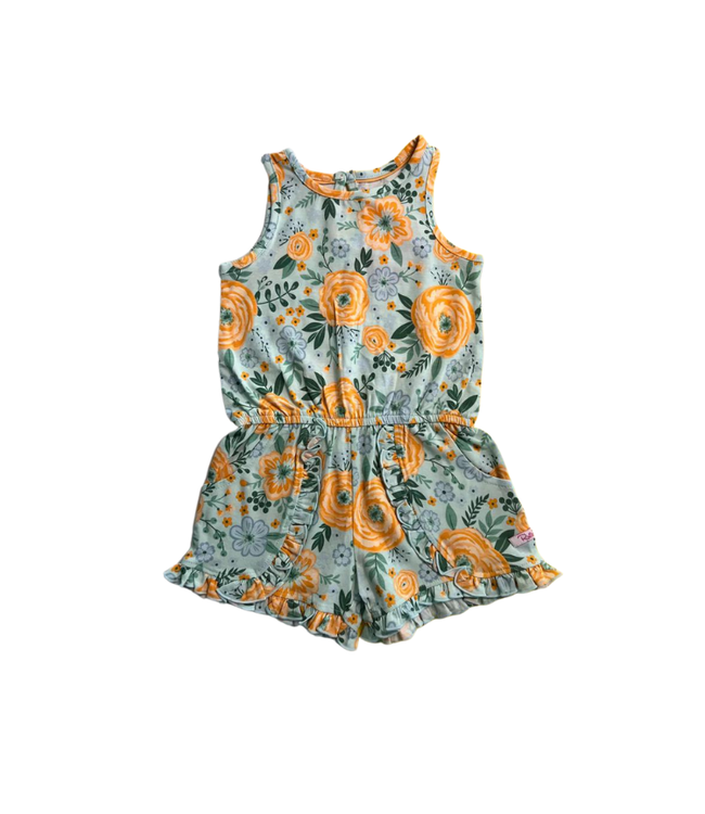 Rufflebutts Cottage Flowers Ruffle Trim Romper