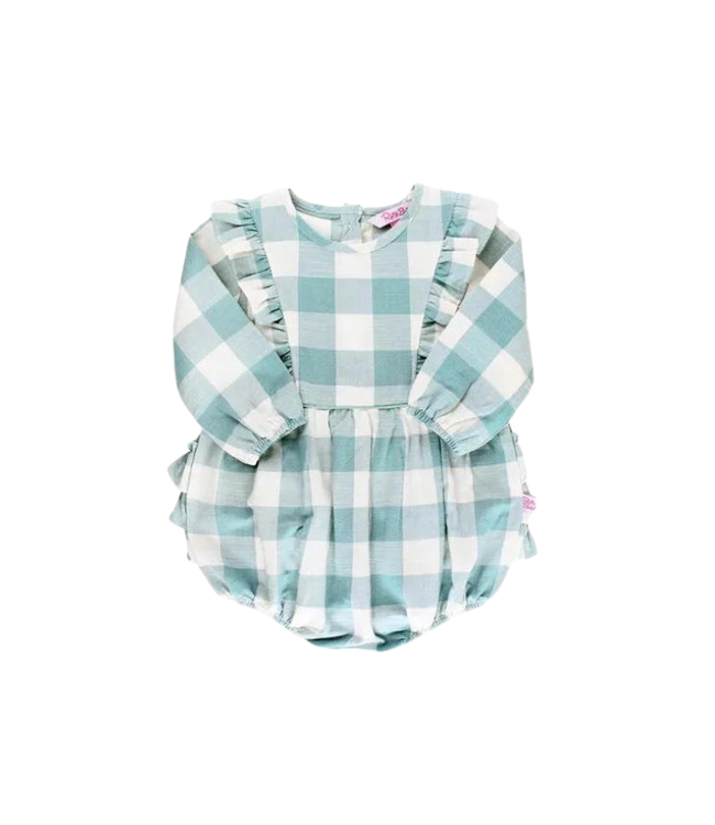 Rufflebutts Plaid Waterfall Bubble Romper