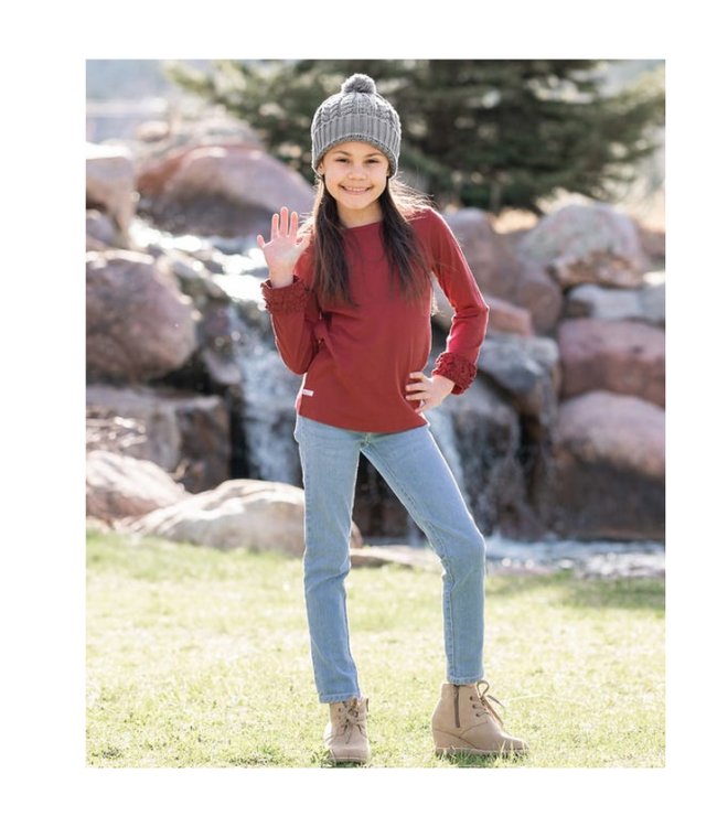 Rufflebutts Cable Knit Pom Beanie