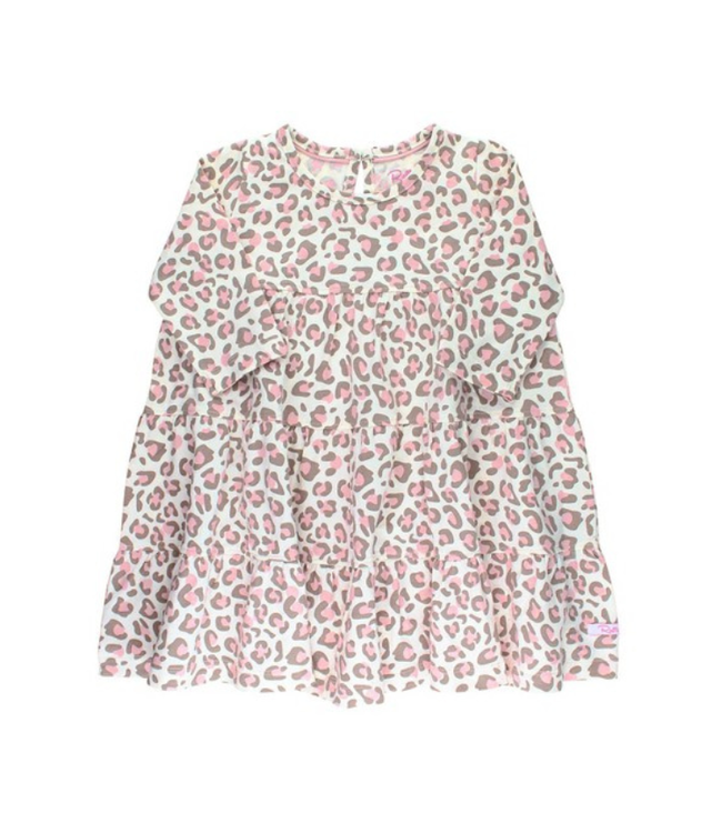 Rufflebutts Little Leopard Tiered Dress