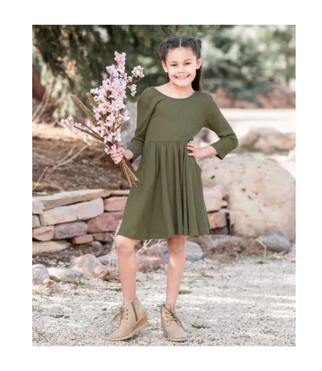 Rufflebutts Waffle Knit Twirl Dress