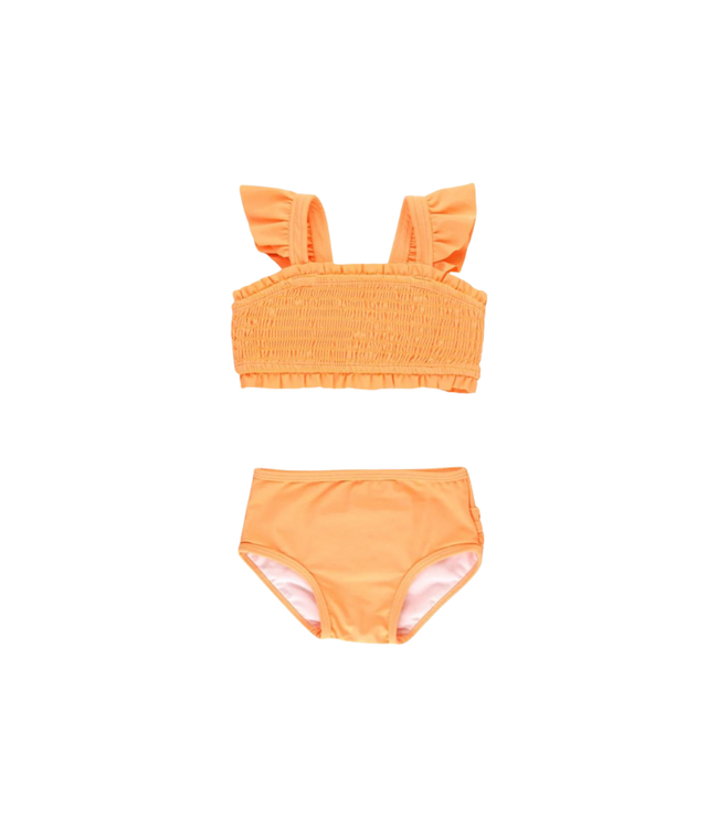 Rufflebutts Rufflebutts Melon Smocked Bikini