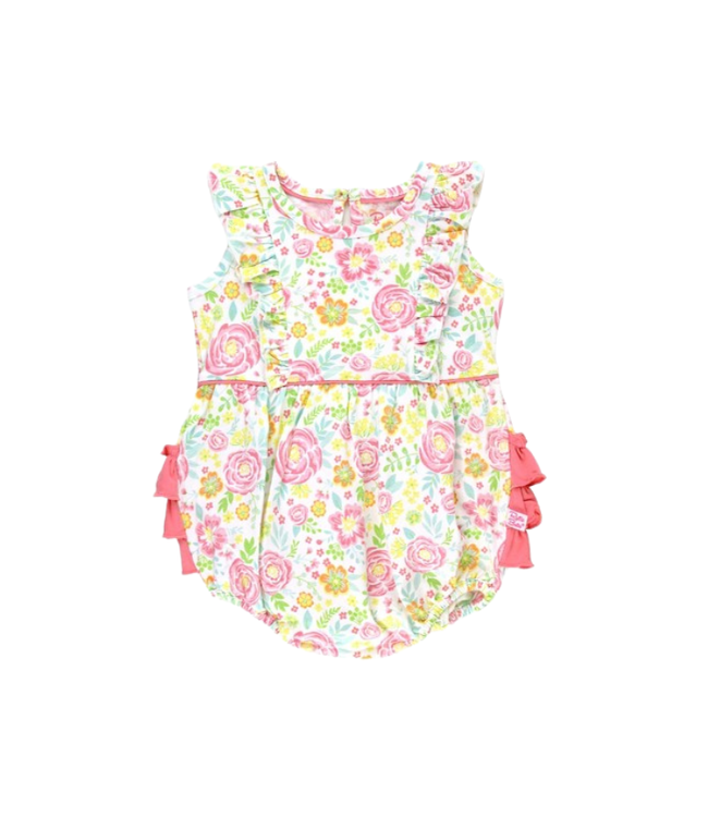 Rufflebutts Pretty In Peony Tank Waterfall Romper