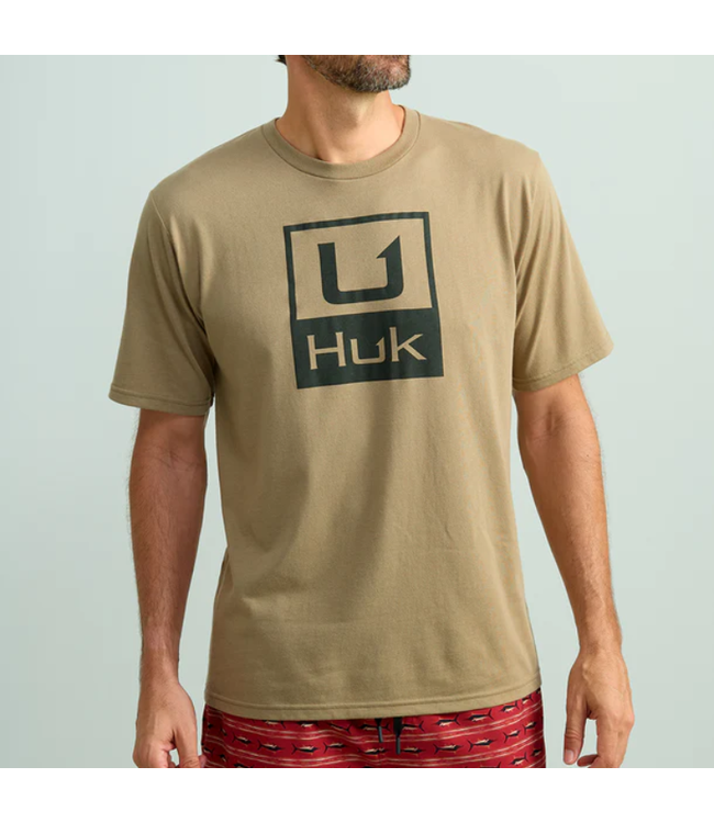 Huk Huk Stacked Logo SS Tee