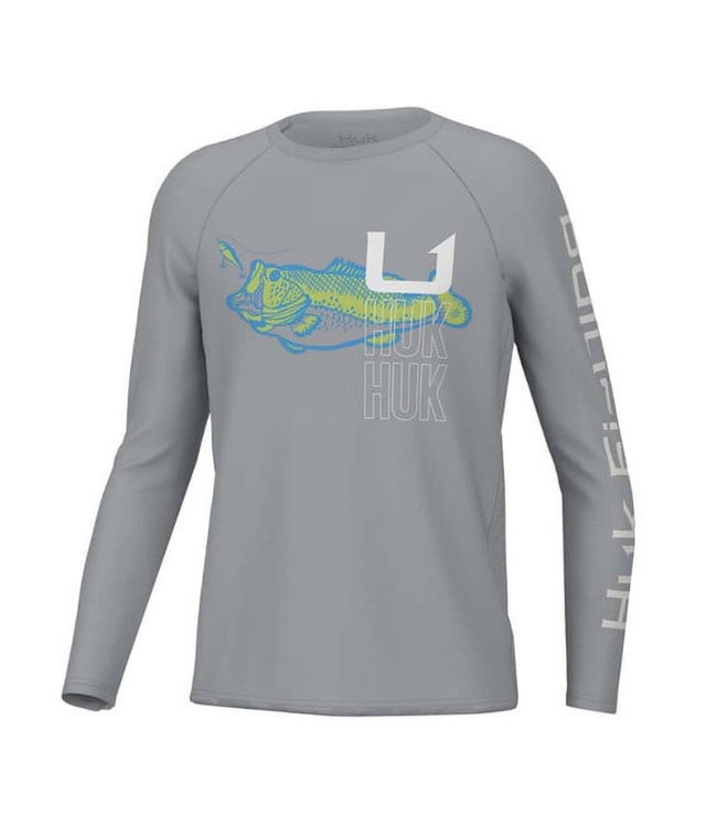Huk Huk YTH Pursuit Bass Solar LS Performance Shirt