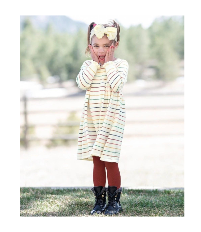 Rufflebutts Rainbow Stripe Sweater Dress