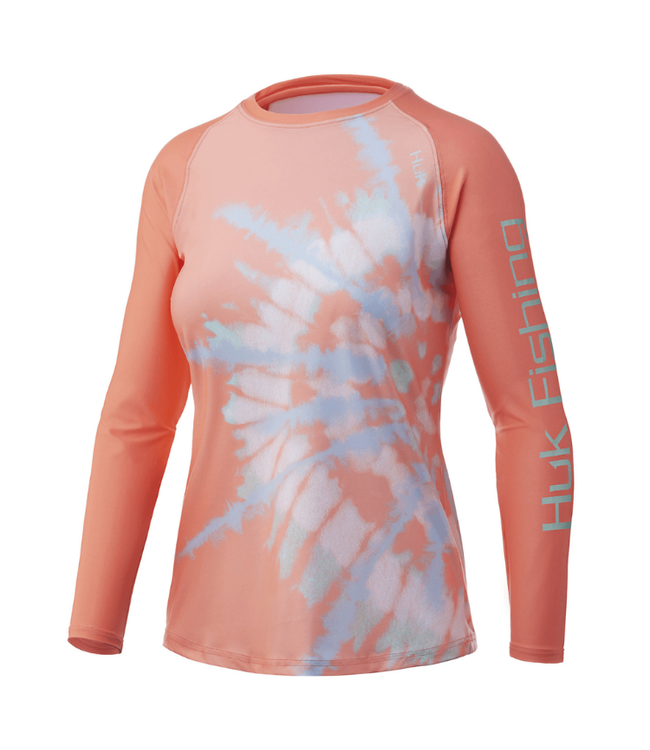 Huk W Spiral Dye Double Header LS Performance Shirt Desert Flower (687)