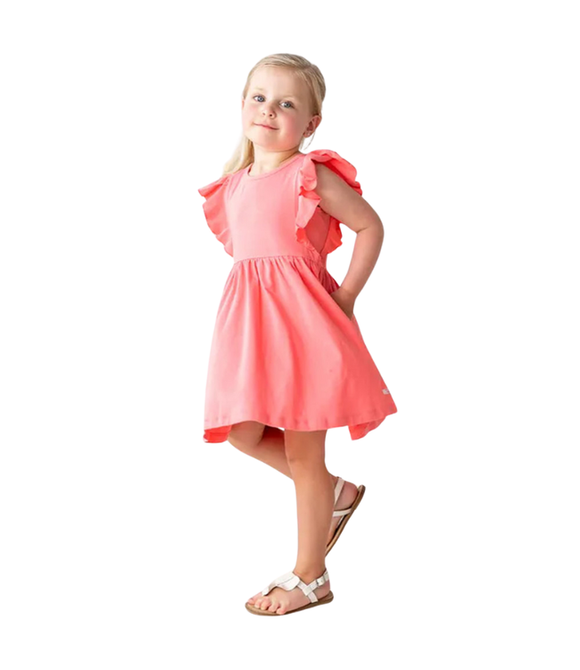 Rufflebutts Strawberry Butterfly Sleeve Dress